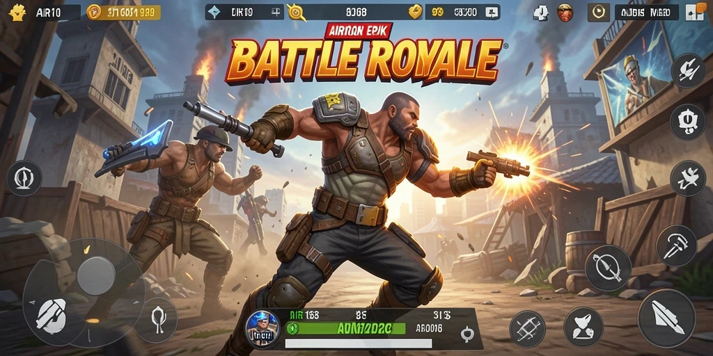 Gameplay mendebarkan dari AIR168 yang menunjukkan aksi Battle Royale.