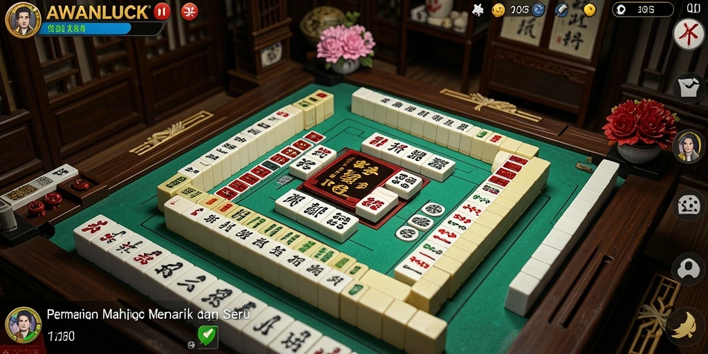 Tampilan gameplay Mahjong yang mendebarkan dari AWANLUCK.