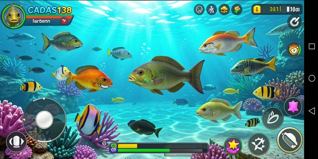 Screenshot gameplay CADAS138 menampilkan aksi seru berburu ikan.