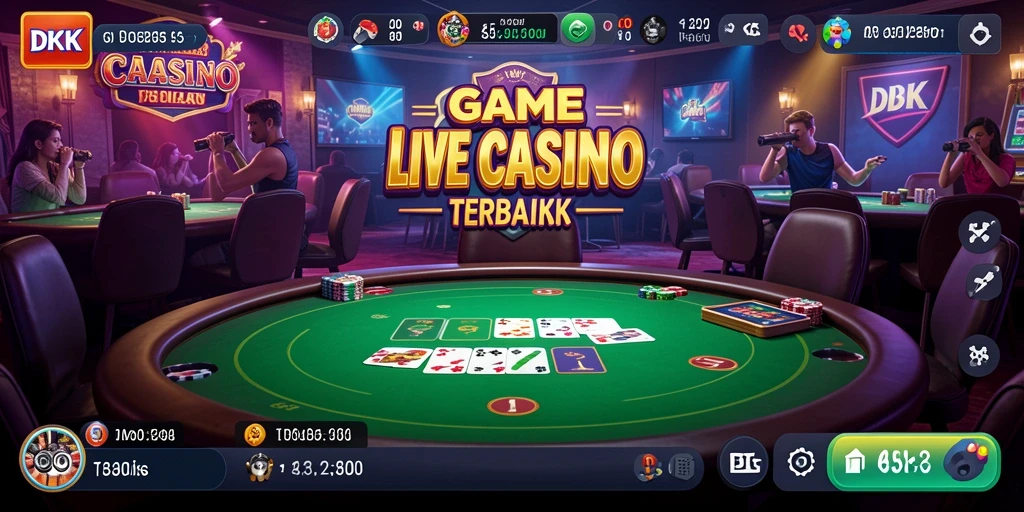 Screenshot utama gameplay DKK yang menunjukkan suasana Live Casino.