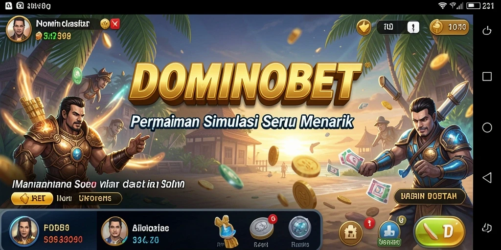 Screenshot gameplay menarik dari DOMINOBET, menampilkan aksi simulasi.