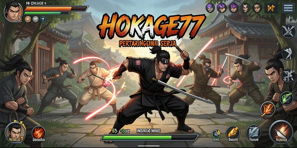 Tampilan gameplay HOKAGE77 yang memukau saat pertarungan ninja.