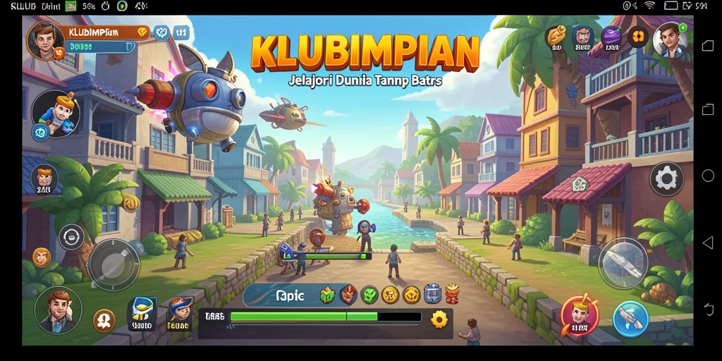 Screenshot gameplay KLUBIMPIAN menampilkan petualangan eksplorasi dunia terbuka.