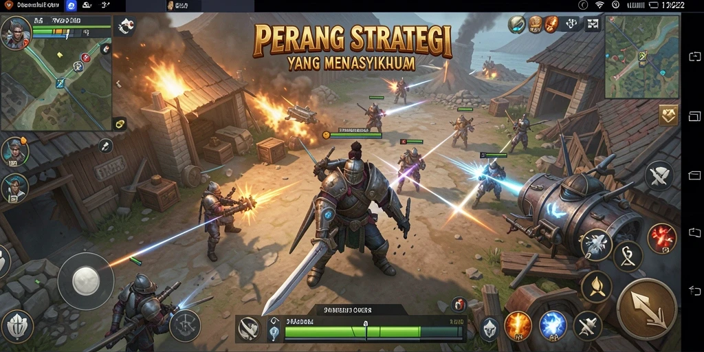 Screenshot gameplay OH222 yang menampilkan aksi pertempuran strategis.