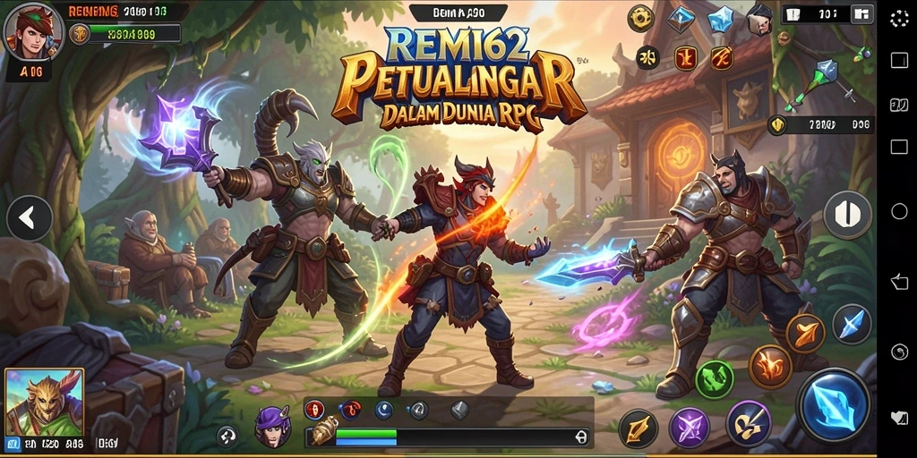 Tampilan gameplay menegangkan dalam dunia RPG REMI62.