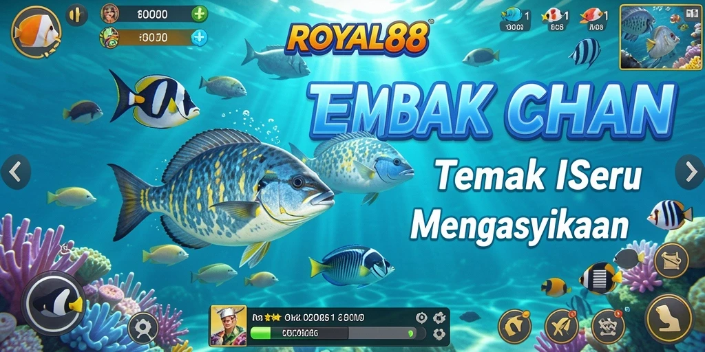 Tampilan gameplay menembak ikan yang seru dan dinamis di ROYAL88.