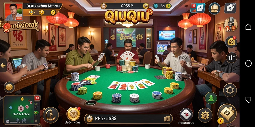 Tampilan gameplay seru QiuQiu di RP55.