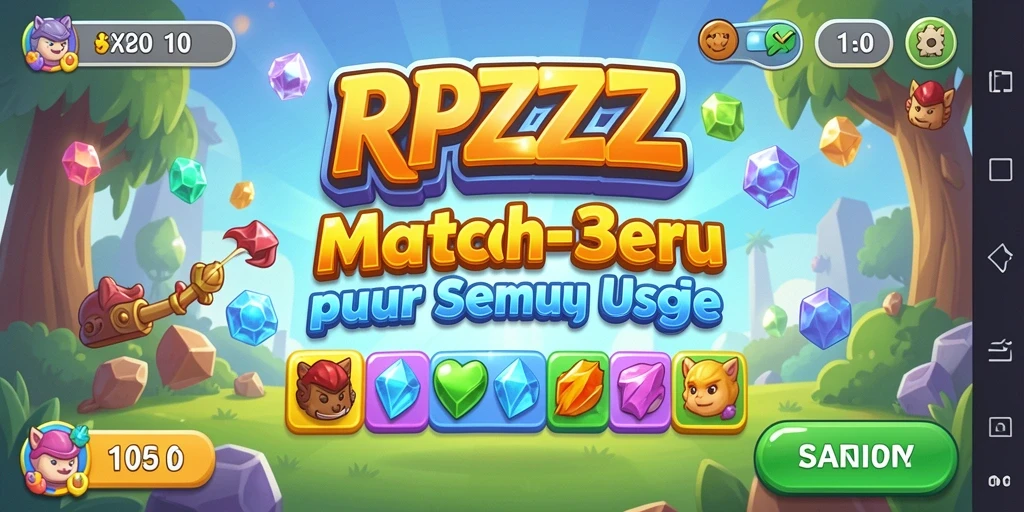 Tampilan gameplay RPZZZ yang penuh warna dan menantang.