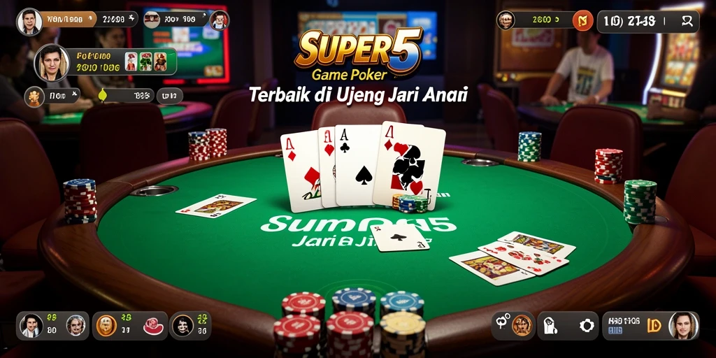 Tampilan gameplay poker yang menarik dan menegangkan di SUPER5.