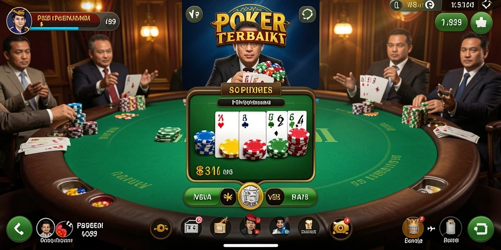 Tampilan permainan poker yang menarik dan interaktif di V89.